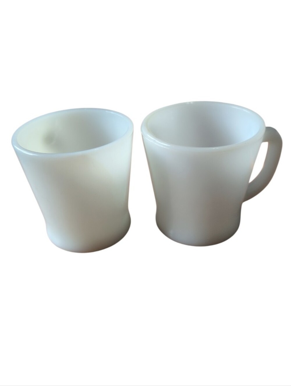Vintage Anchor Hocking Fire-King Ivory D Handle Coffee Mugs Set of 2 USA